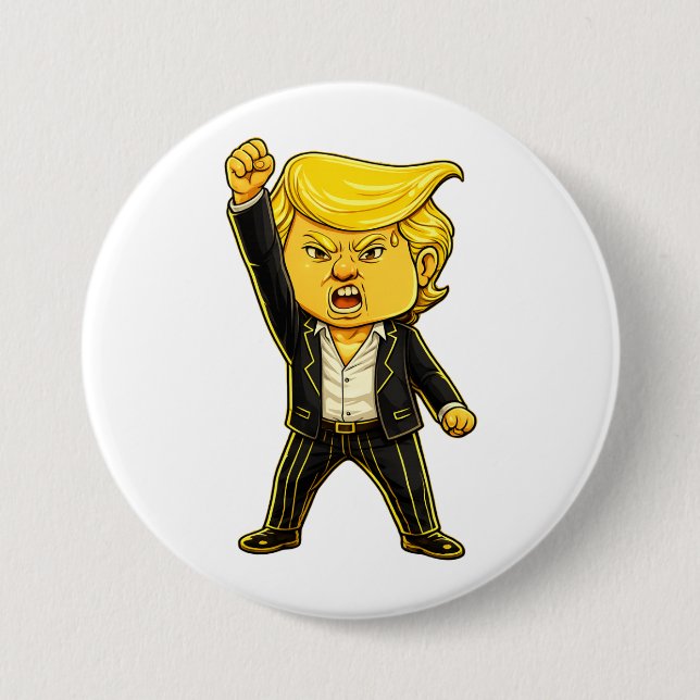 Happy Trump Pin Meme Fight Fight Angry Trump Pop (Front)