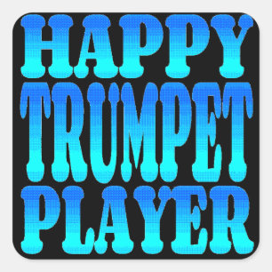 Happy Trumpet Player Square Sticker