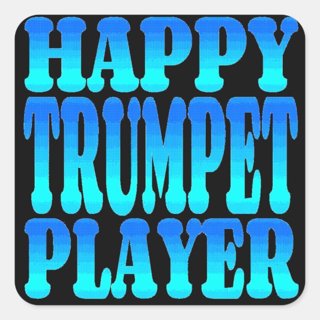 Happy Trumpet Player Square Sticker (Front)