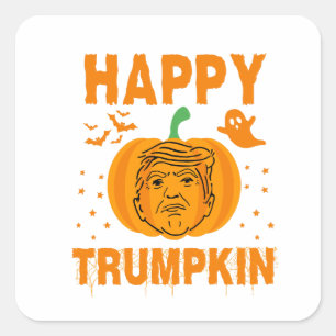 Happy Trumpkin Make Halloween Great Again Square Sticker
