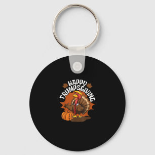 Happy Trumpsgiving Funny Thanksgiving Trumpkin Usa Key Ring