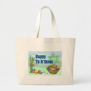 Happy Tu B'Shvat Large Tote Bag
