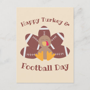 Happy Turkey And Football Day Postcard