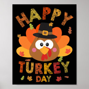 Happy Turkey Day 2024 Autumn Fall Thanksgiving Fam Poster