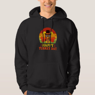 Happy Turkey Day Baby Turkey Thanksgiving Toddler  Hoodie