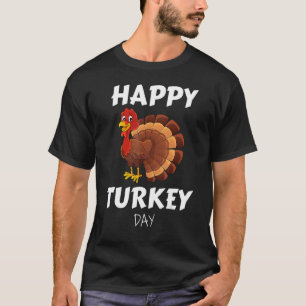 Happy Turkey Day Cute Little Pilgrim Thanksgivin T-Shirt