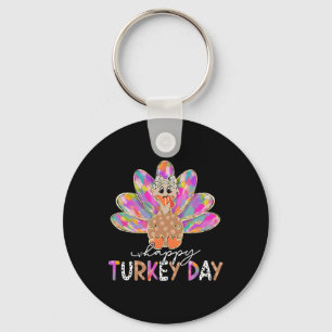 Happy Turkey Day Cute Turkey Thanksgiving Shirts W Key Ring