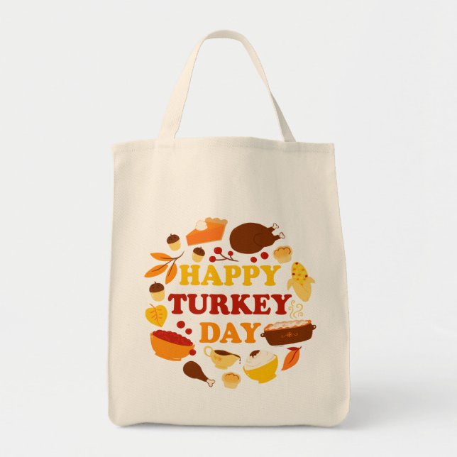 Happy Turkey Day Feast Tote Bag (Front)