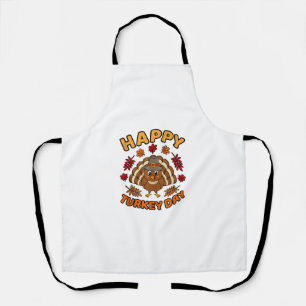 Happy Turkey Day Funny Thanksgiving Family Men Wom Apron