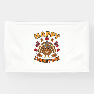 Happy Turkey Day Funny Thanksgiving Family Men Wom Banner