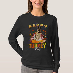 Happy Turkey Day German Shepherd Thanksgiving Day T-Shirt