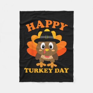 Happy Turkey Day Gifts Cute Thanksgiving Shirts Wo Fleece Blanket