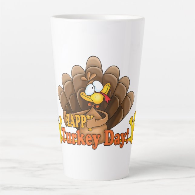 Happy Turkey Day Latte Mug (Front)