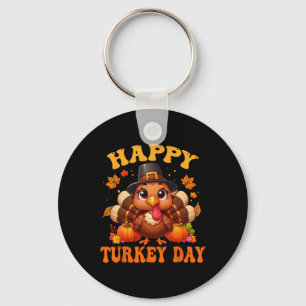 Happy Turkey Day Shirt For Women Happy Thanksgivin Key Ring