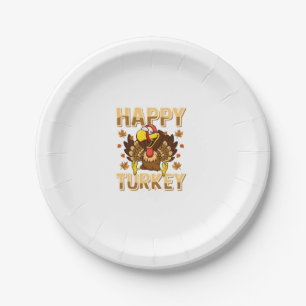 Happy Turkey Day Shirt Thanksgiving Day  Holiday G Paper Plate