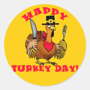 Happy Turkey Day T shirts, Hoodies, Sweats Classic Round Sticker