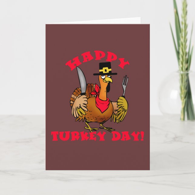 Happy Turkey Day T shirts, Hoodies, Sweats Holiday Card (Front)