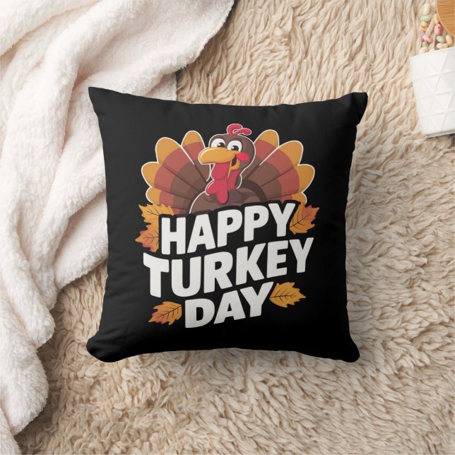 Happy Turkey Day Thanksgiving Day Holiday Gift  Cushion (Blanket)