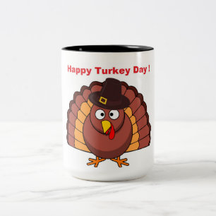 HAPPY TURKEY DAY Two-Tone COFFEE MUG