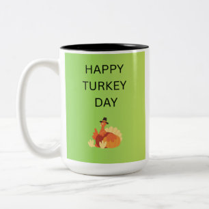 Happy Turkey Day Two-Tone Coffee Mug