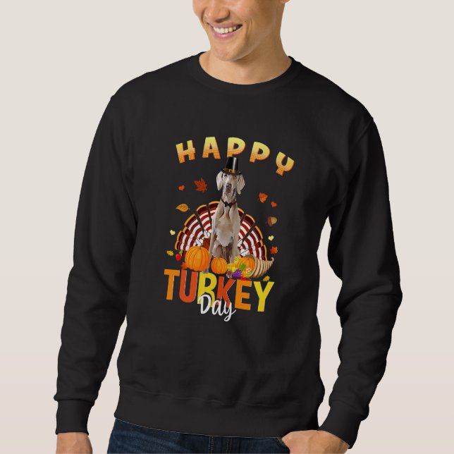 Happy Turkey Day Vizsla Thanksgiving Day Tees Holi (Front)