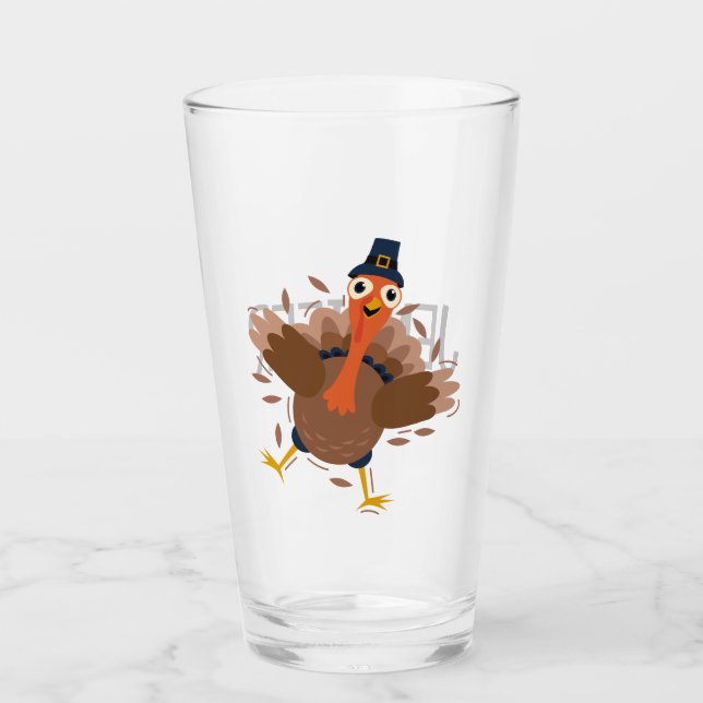 Happy Turkey Glass (Front)