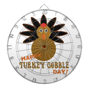 Happy Turkey Gobble Day Thanksgiving Dartboard