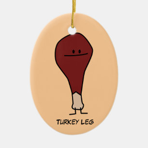 Happy Turkey Leg Drumstick protein bird Ceramic Tree Decoration
