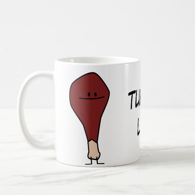 Happy Turkey Leg Drumstick protein bird Coffee Mug (Left)