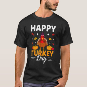 Happy Turkey Thanksgiving Cute Turkey Pumpkin T-Shirt