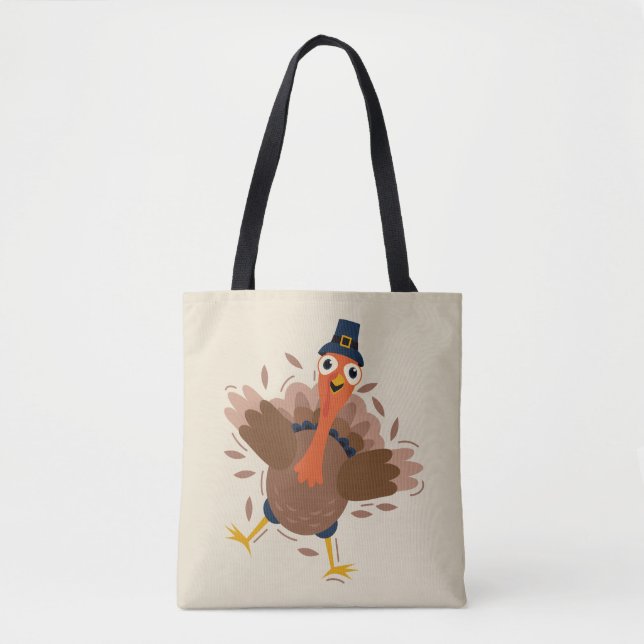 Happy Turkey Tote Bag (Front)