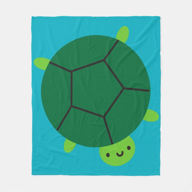 Happy Turtle Fleece Blanket (Front)