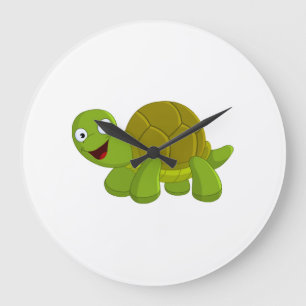 Happy Turtle Large Clock