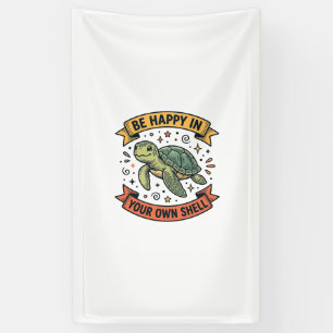 Happy Turtle Quote Vintage Engraving Design_1 Banner