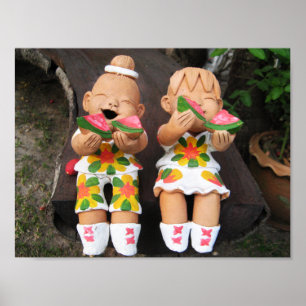 Happy Twins ハッピー かわいい Poster