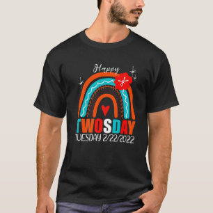 Happy Twosday Tuesday 2-22-22 Funny Teacher T-Shirt