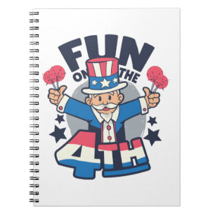 Happy Uncle Sam 4th of July Day Notebook