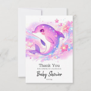 Happy Under the Sea Dolphin Baby Shower Thank You Card