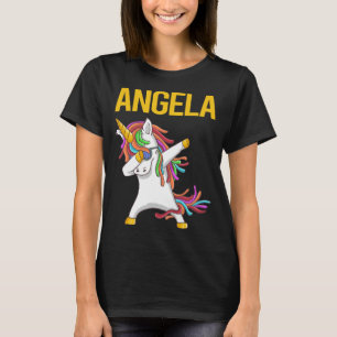 Happy Unicorn - Angela Name T-Shirt