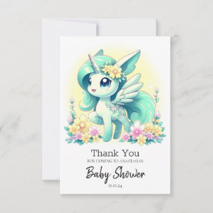 Happy Unicorn Baby Shower Thank You Card