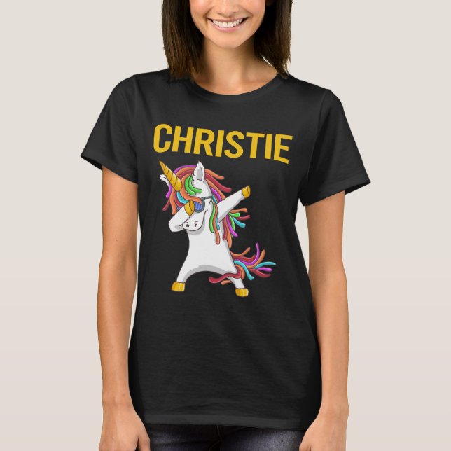 Happy Unicorn - Christie Name T-Shirt (Front)