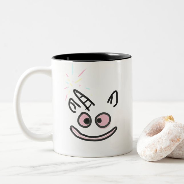 Happy Unicorn Friend Two-Tone Coffee Mug (With Donut)