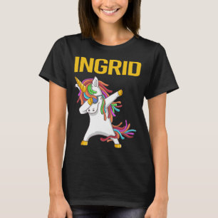 Happy Unicorn - Ingrid Name T-Shirt