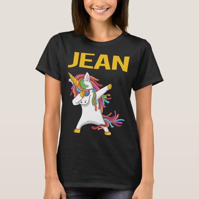 Happy Unicorn - Jean Name T-Shirt (Front)