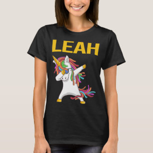 Happy Unicorn - Leah Name T-Shirt