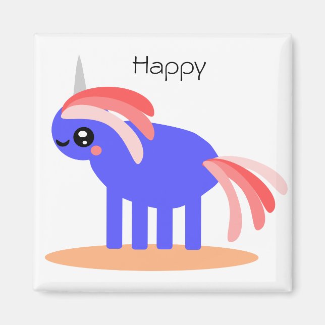 Happy Unicorn Magnet (Front)