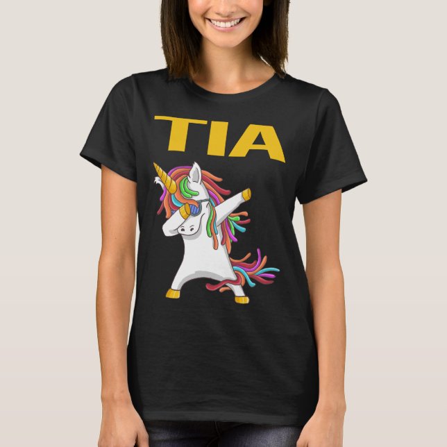 Happy Unicorn - Tia Name T-Shirt (Front)