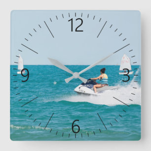 Happy vacations square wall clock