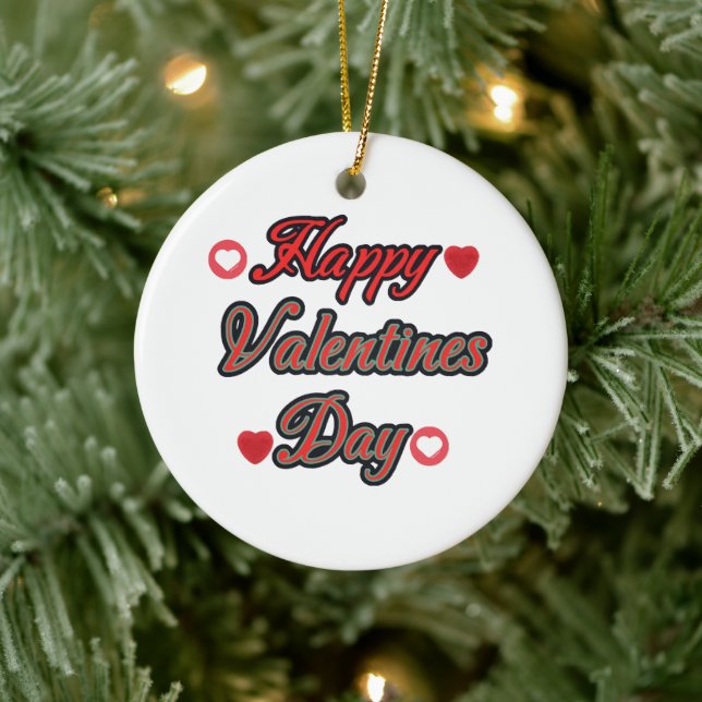 Happy Valenties Day for gift Ceramic Ornament (Tree)