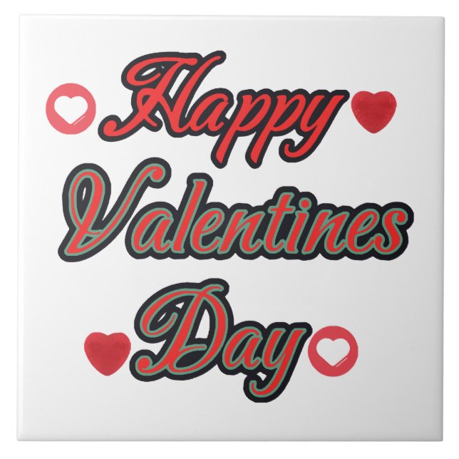 Happy Valenties Day for gift Ceramic Tile (Front)